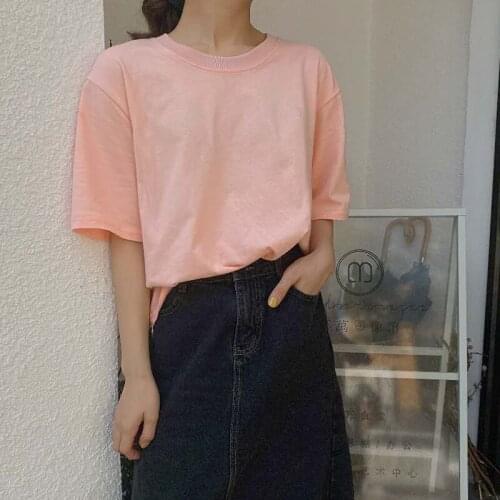 T Shirts Female Soft Cotton Casual Women Tops Shirts Summer T-Shirt Elastic 2020 Short Sleeve undershirt Ladies Tshirt harajuku