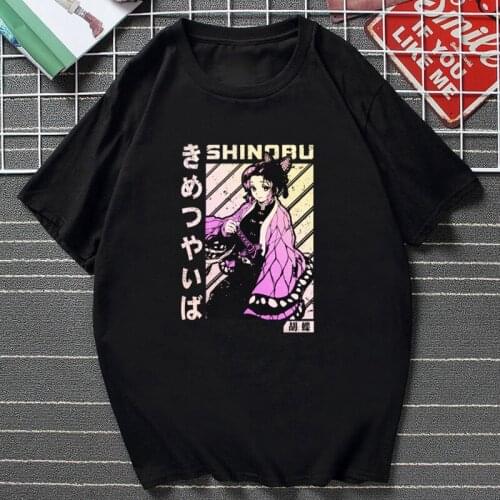 Hot Japanese Anime Demon Slayer anime printed T Shirt Kochou Shinobu Unique style kawaii graphic tops Funny Manga Women Clothes