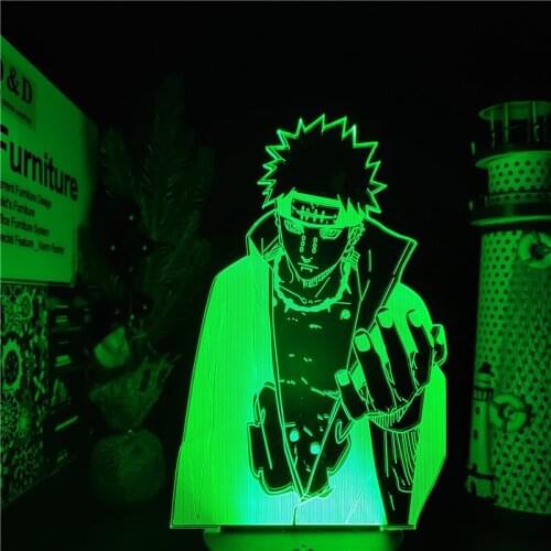 Naruto Pain Akatsuki 3D Night Light LED Bedside Lamp Home Decoration Anime Figure Lampara Bedroom Decor Creative Lighting Gifts