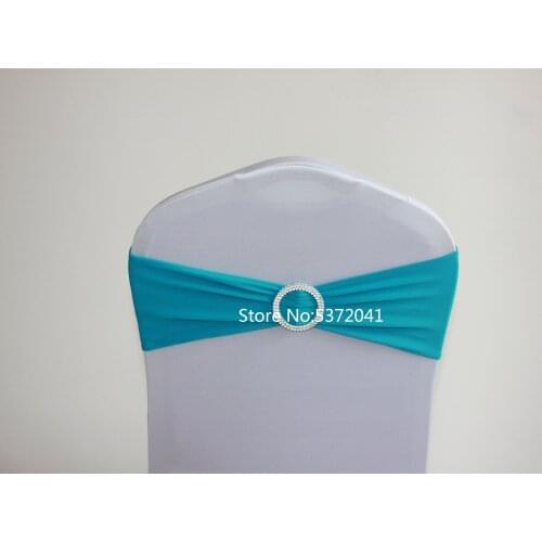 Hot Sale 15×35cm Spandex Bands/Lycra Band/Chair Covers Sash With Crystal Round Buckle For Wedding&Banquet