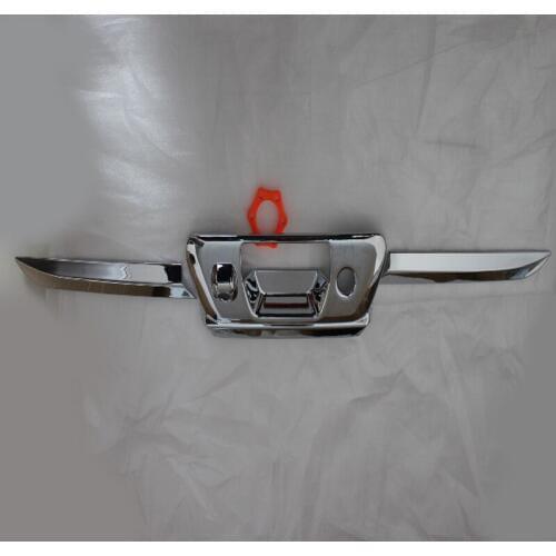 For nissan navara np300 accessories chrome rear gate truck trim for nissan navara np300 2014-2018 car styling plate navara part