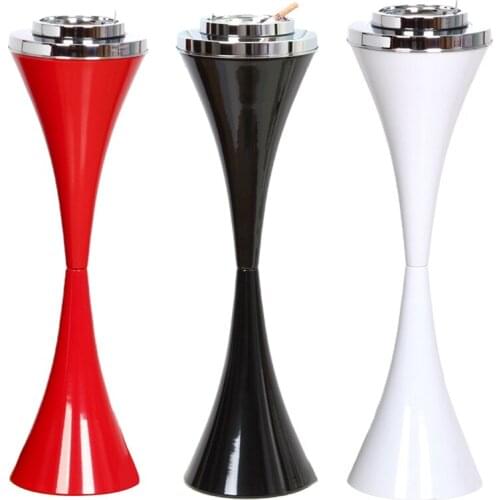 Creative Cigarette Detachable Ashtrays Floor Standing Ashtray w/ Lid Stainless Steel Contemporary Self-Cleaning Smoking Ashtray