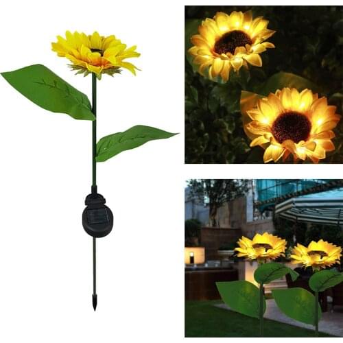 Solar Sun Flower Lamps Lawn Light, Yard Garden Stake Ornament Decor, Waterproof Solar Landscape Lights for Lawn Patio Ornament