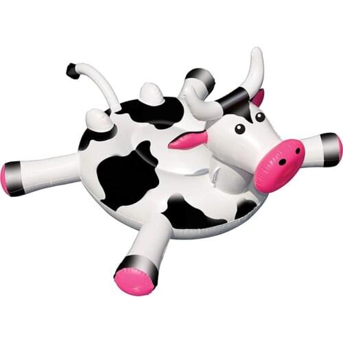 2021 Hot Sale Swimming Ring Inflatable Ride on Cow Floating Row Boat Adult Childrens Beach Playing Water Toys Floating Bed