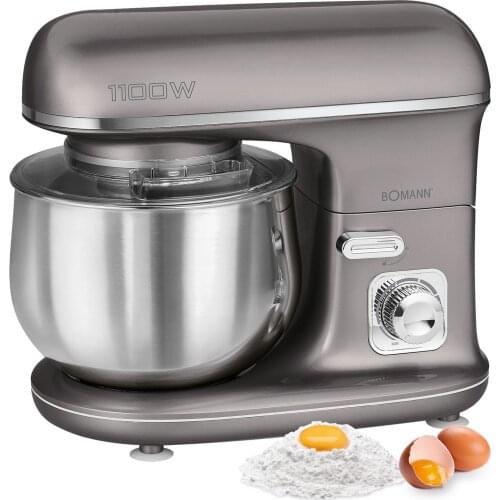 Bomann KM 6010 CB Robot Kneading mixer confectionery 5 Ltr, Speed Electronics 1100 W Titanium