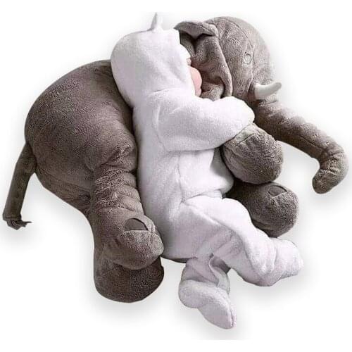 Elephant Plush Pillow Baby Sleeping Back Cushion Baby Elephant Stuffed Animal Toy 60CM Stuffed Elephant Doll Baby Toys Gifts