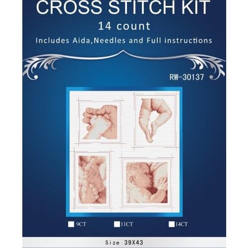 Lovely baby,Counted Cross Stitch 1 4thCT Cross Stitch Sets Wholesale cartoon Cross-stitch Kits Embroidery Needlework