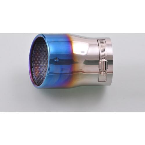 Half Burnt Blue Exhaust Muffler Silencer Tail Tip Pipe 70-88mm Inside Dia [QPA115]
