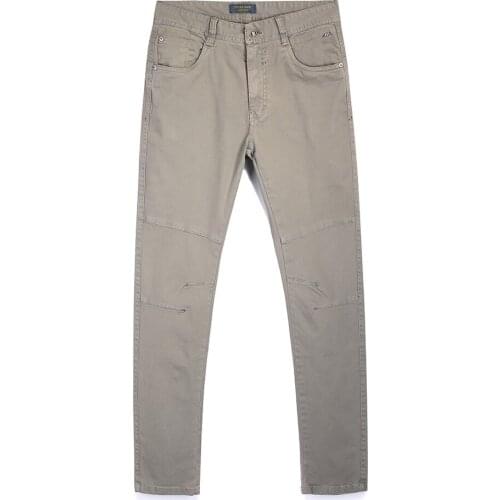 2020 new style mens cotton straight-leg pants fashion comfortable tight elastic black, gray and brown pants