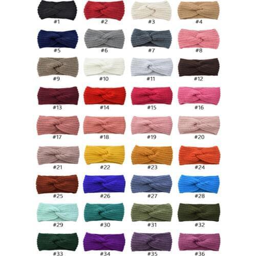 Solid Wide Knitting Woolen Headband Winter Warm Ear Crochet Turban Hair Accessories For Women Girl Hairband Headwraps