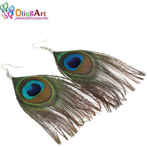 OlingArt Natural feathers 2pcs/Lot 8cm Red head feathers women necklace Earrings tassels DIY Jewelry Making Keychain Pendants