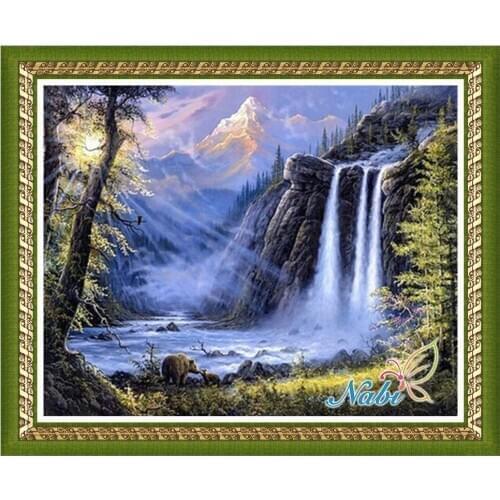 Falls panel 5d diy rhinestone 2660R - Square diamond mosaic painting Diamond embroidery cross stitch