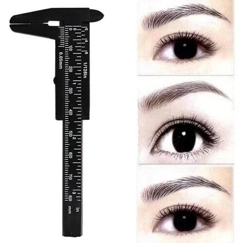 Portable Double Scale 80MM Plastic Eyebrow Measuring Vernier Caliper Caliper Ruler Plastic Permanent Makeup Measurement Tools