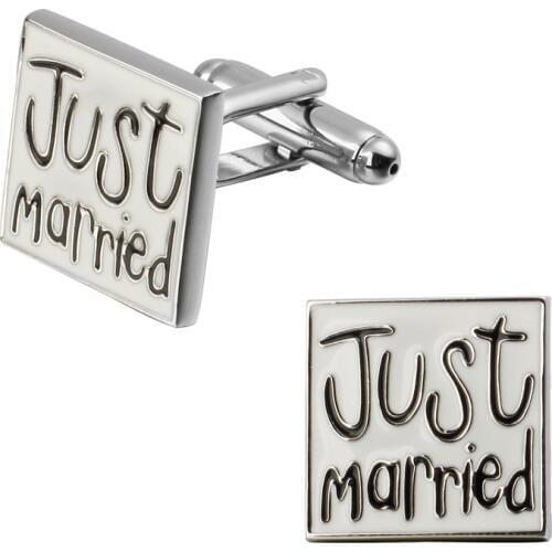 The latest French mens wedding jewellery Cufflinks groom wedding Just married Cufflinks Cuff design letter