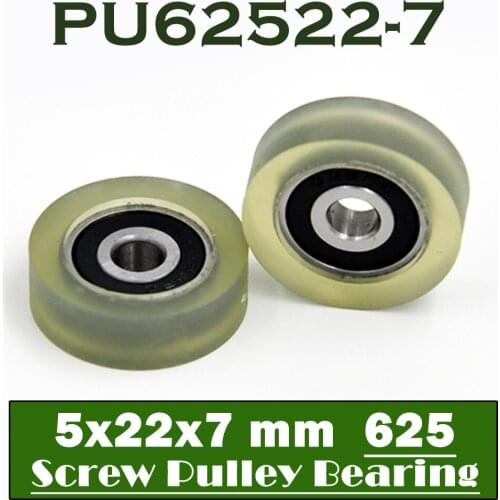 PU 625 Polyurethane Covered Bearing 5*22*7 mm ( 2 Pcs ) Shaft 5mm PU62522-7 Urethane Cover PU625 Bearings
