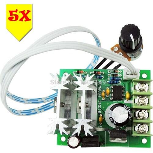5pcs/lot PWM DC Motor Speed Controller Adjustable Variable Speed Regulator Motor Speed Driver Switch 6V 12V 24V DC 10A 300W