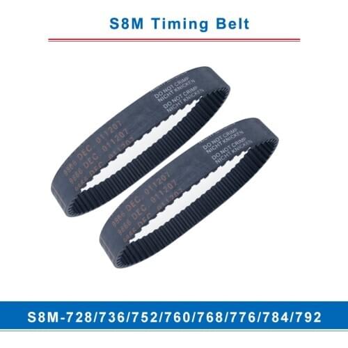 Timing belt S8M-728/736/752/760/768/776/784/792 teeth pitch 8 mm circular teeth belt width 20/25/30/40 mm for 8M timing pulley