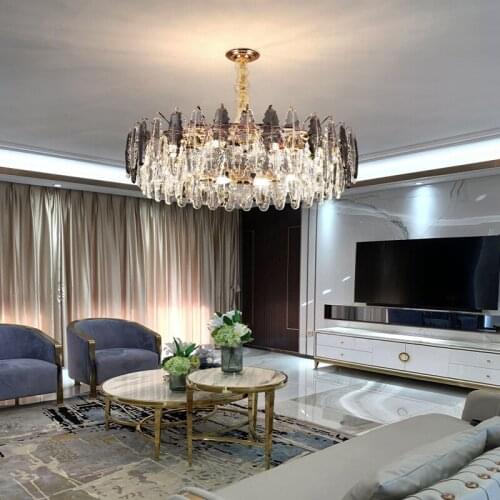 Nordic Luxury Crystal Pendant Lights Modern Led Living Room Pendant Lights Hotel Restaurant Bedroom Decoration Lighting Lustres