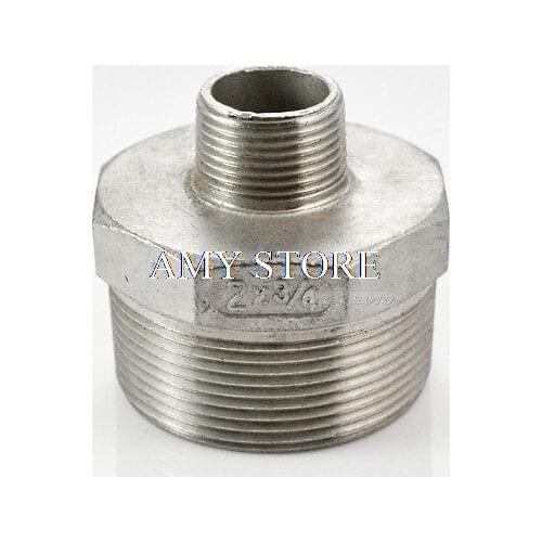 Hex Nipple 2" x 3/4" Male Stainless Steel SUS 304 Thread Reducer Pipe Fitting BSP