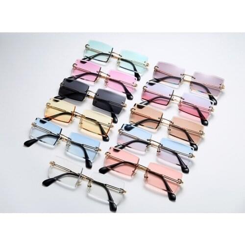 Sun Glasses Frameless Comfortable Nose Pads Firm Hinges Smooth Opening Closing Fashion Glasses TT@88