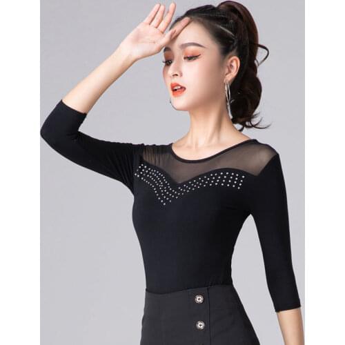 Latin Dance Top Female Adult New Training Clothes National Standard Dance Fashion Show Modern Dance Clothing Summer