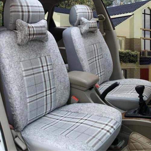 Universal Car seat covers gray Flax Fabrics Seat Cushion For Sedan SUV Four Seasons