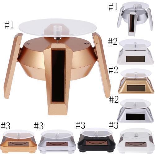 360° Rotating Display Stand Base Rotary Turntable - Solar/Battery Powered, 4 Colors for Choose