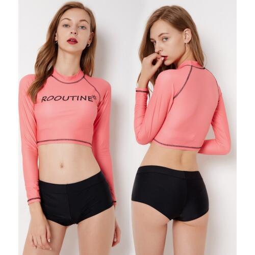 Swim Wear Women 2019 Sexy Swimsuit Womens Fashion Womens Summer Clothes For Surfing Female Korean Xiao Qingxin Long Sleeve