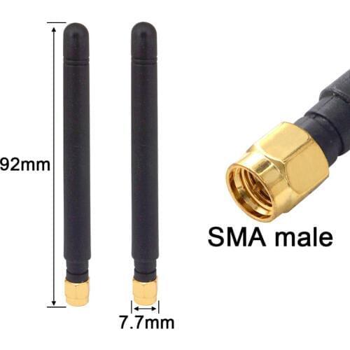 1piece Gold Plated SMA Male Plug Straight Connector 85mm 433MHZ 2-3dbi Gains Rubber Antenna Free Shipping