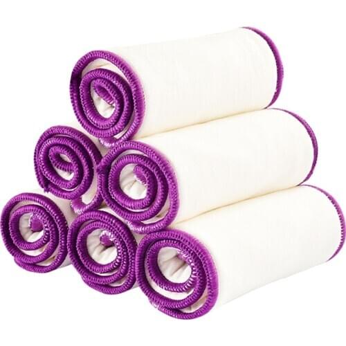 Elinfant 10Pcs 2 Layers Bamboo Cotton+2 layers Microfiber Baby Diaper Insert Reusable&Washable 35x13.5cm For Cloth Diaper&Covers