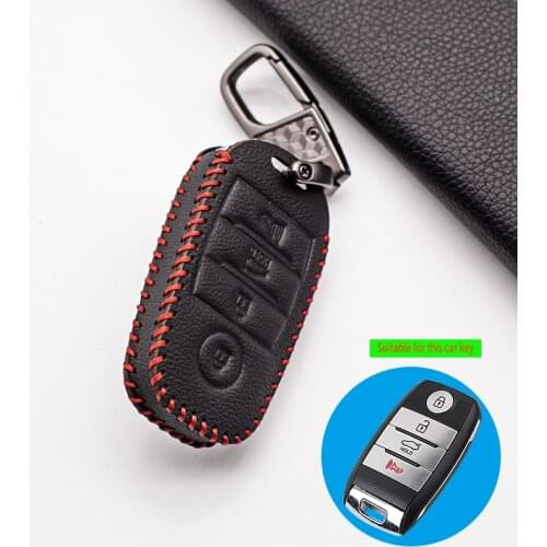 100% Leather Remote Car Key Cover Case For Kia Sedona 2014 2015 2016 Optima Sorento Sportage Cerato Strong