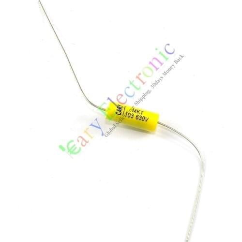 630V yellow through-center axial tube amplifier coupling film capacitor fever electrodeless copper foot audio speaker 0.01uf