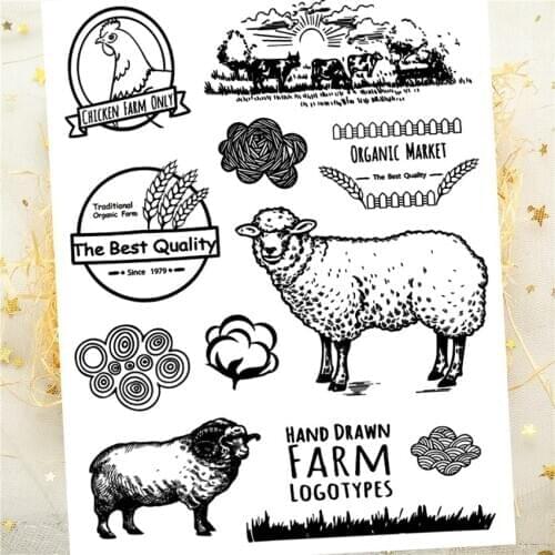 14x18CM Sheep goats farm Transparent Seal Clear Stamps Silicone Seal Roller Stamps DIY Scrapbook Album / Card Production