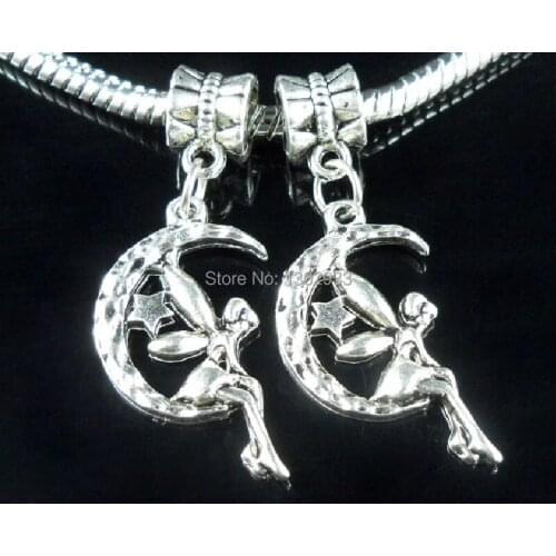 30 pcs / Lot Vintage Silver Color Dangle Charms Beads Jewelry DIY For European Charm Bracelet Choose Style #ZYYE