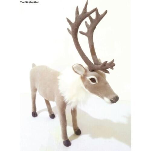 Simulation reindeer large 25x24cm model,polyethylene& fur christmas deer toy handicraft,prop,home Decoration,Xmas gift b2915