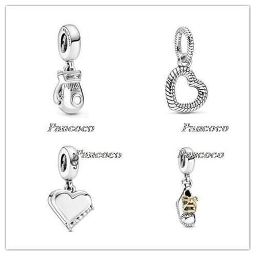 925 Sterling Silver Baeds Grand Piano Heart Dangle Charm Fit Pan Bracelet & Necklace Jewelry