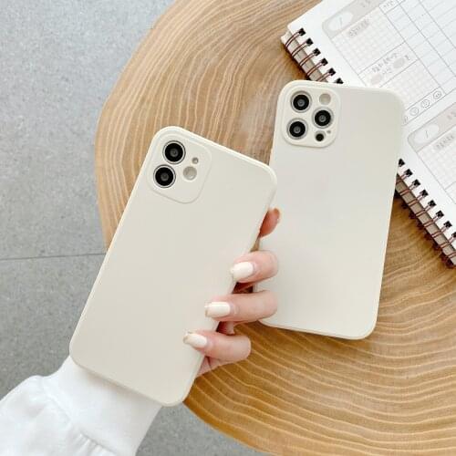 For Apple iphone 12 11 Pro Max 12Mini Case Soft Silicone Square Skin protective Back Cover Case For iphone XS Max XR 6s 7 8 Plus