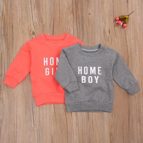 Infant Newborn Kid Baby Girls Pullover Letter Printed Shirt Round Neck Long Sleeve Sweatshirts Tops Casual Baby Clothes