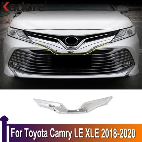 For Toyota Camry LE XLE 2018 2019 2020 ABS Chrome Front Grille Grill Hood Cover Trim Exterior Decoration Accessories
