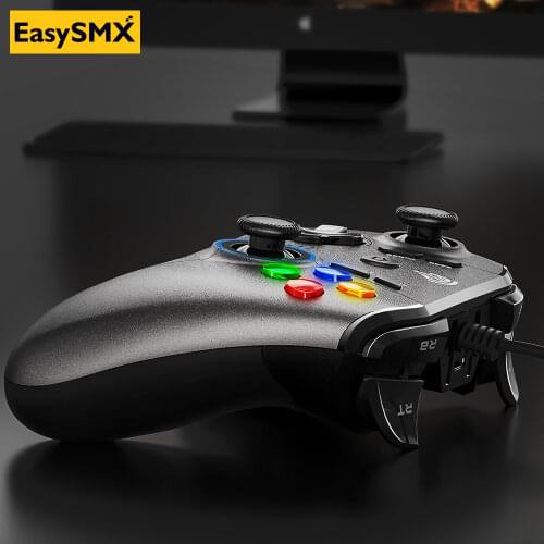 EasySMX SL-9111 Wired Gamepad PC Game Controller For PS3 Android TV Box Phone Joystick With Programmable Buttons Control (Gray)