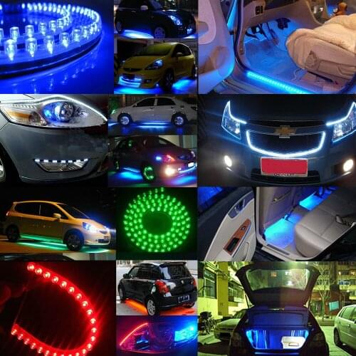 Flex LED Strips 24cm 48cm 72cm 96cm 120cm LED Lamp Strip Flexible Decorative Light Car Light Assembly RGB Amber Blue White Blue