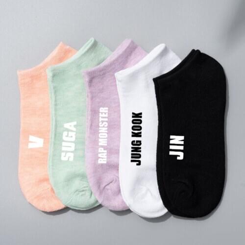 5 Colors Cotton Short Socks Fashion Candy Color Boat Socks Comfortable Socks Bangtan Boys Women Girls Jungkook Jimin Suga