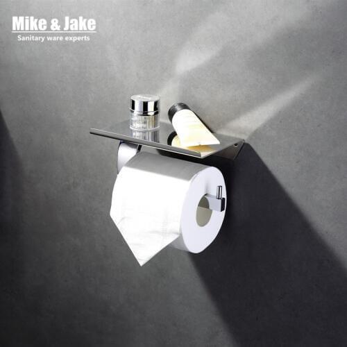 Bathroom chrome brass paper holder with phone shelf bathroom mirror Toilet Paper Holder,Roll Holder,Tissue Holder with plate