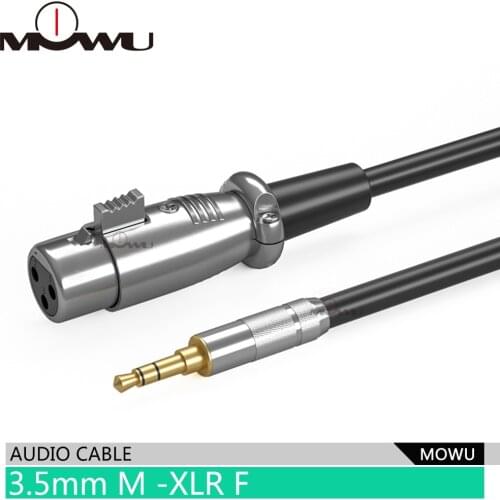 MOWU Microphone Cable Mini Jack 3.5mm to XLR 3 Pin Female for Mobile Headphone PC to Condenser Mic Cable Braided 1M 2M 3M 5M 8M