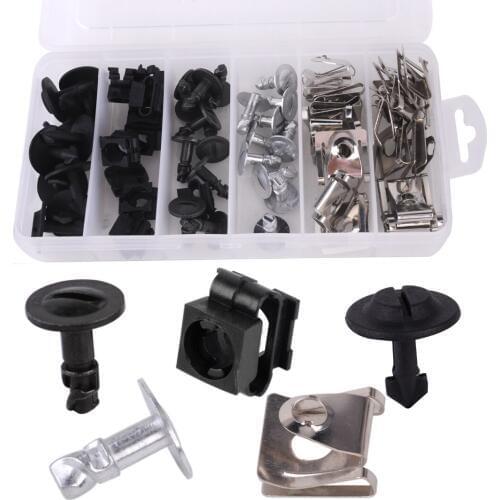 CITALL 60pcs Car Engine Protection Pan Hardware Kit Pin Clip Nut Replacement For Audi A4 A6 A8 RS4 S4 S8 VW Passat 4A0805121A