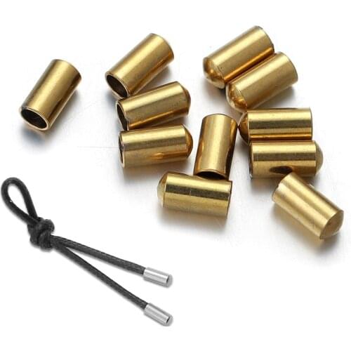 10pcs Lot Stainless Steel End Bead Caps Leather Cord Clasp Crimp Tips for Necklace Bracelet Connectors Jewelry Making Supplies
