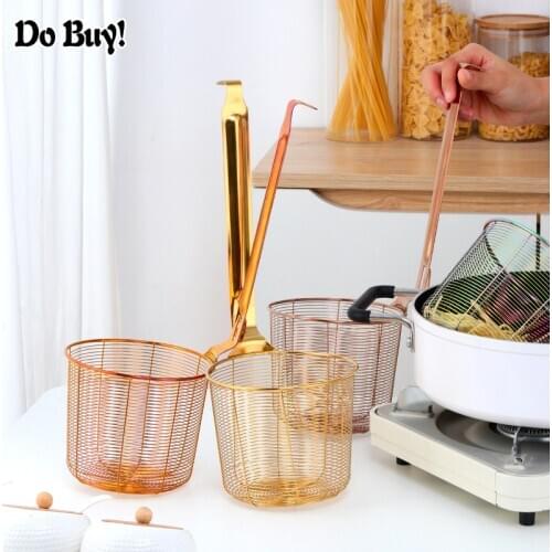 1 Pcs Baskets Strainer Noodle French Deep Fryers Stainless Steel Basket Net Mesh Fries Chip And Noodle Home Baskets Strainer