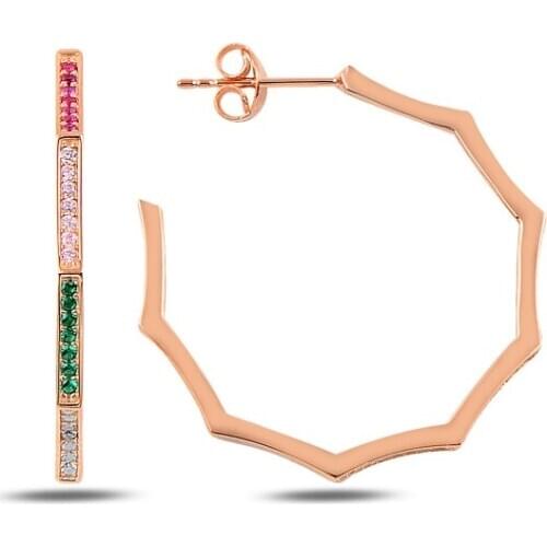 KUTAYDAN Mixed Color Zircon Earrings 925 Sterling Silver