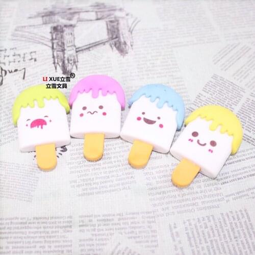 Ice Cream Simulation Ice Cream-shaped Eraser Popsicle Shape Rubber Cute School Supplies Erasers for Kids Kawaii Stationery