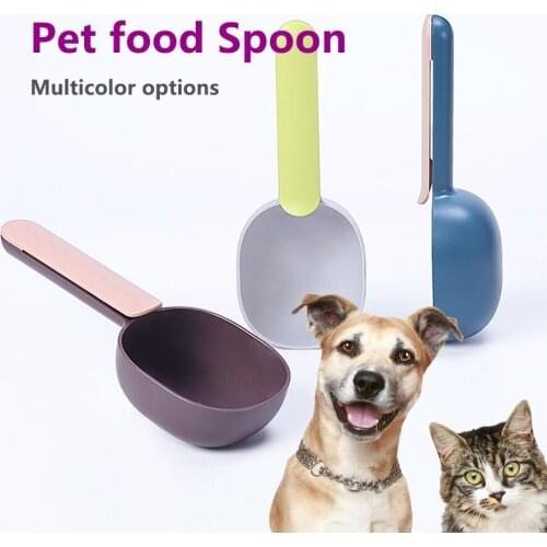 Dog Food Spoon Arc Design Dog Food Shovel The handle Can Be Used As A Clip Sealed Bag Easy To Hang Antibacterial Dog Food Spoon